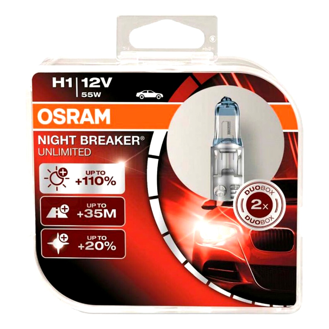 Автолампа галогенова OSRAM H1 P14.5s 55W 12V прозора 64150NBUHCBDUO - zapix