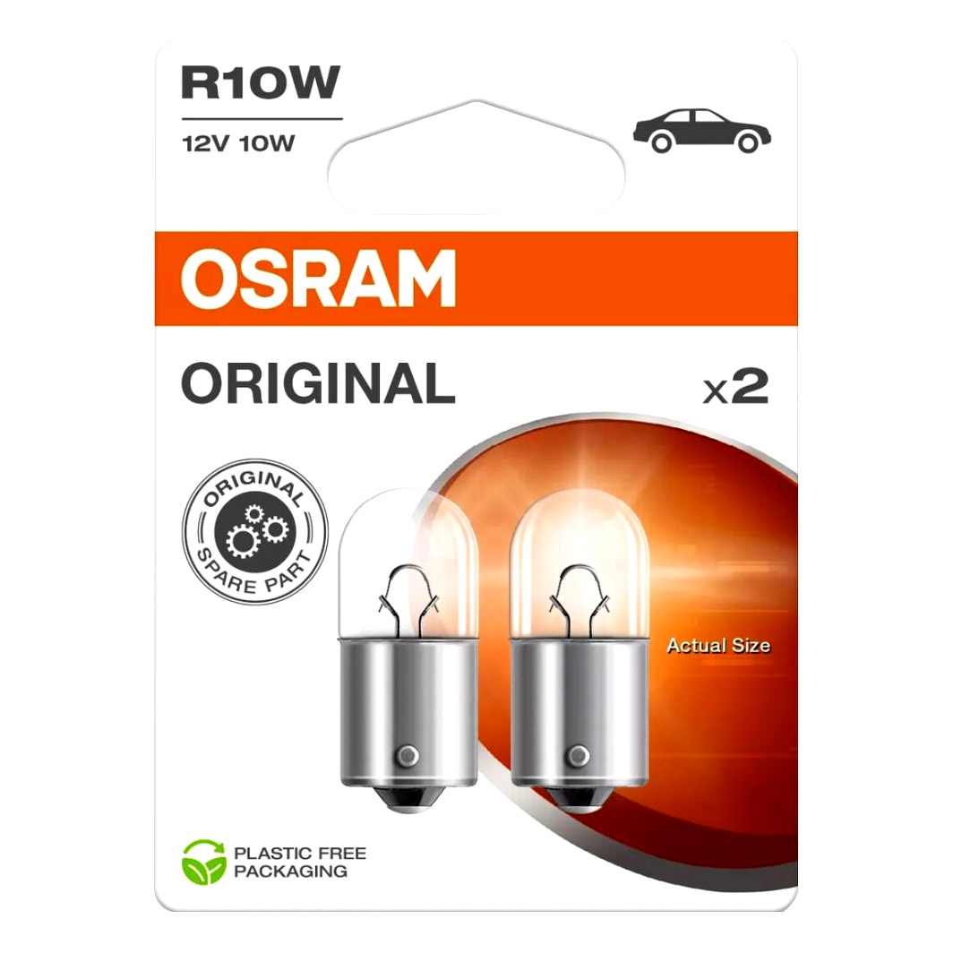Автолампа розжарювання OSRAM Original R10W BA15s 10W 12V прозора 50082BL - zapix