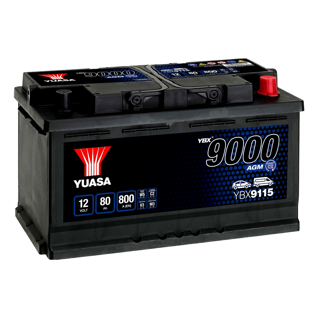 Акумулятор YUASA AGM Start Stop 12V 80Ah 800A R+ YBX9115 - zapix