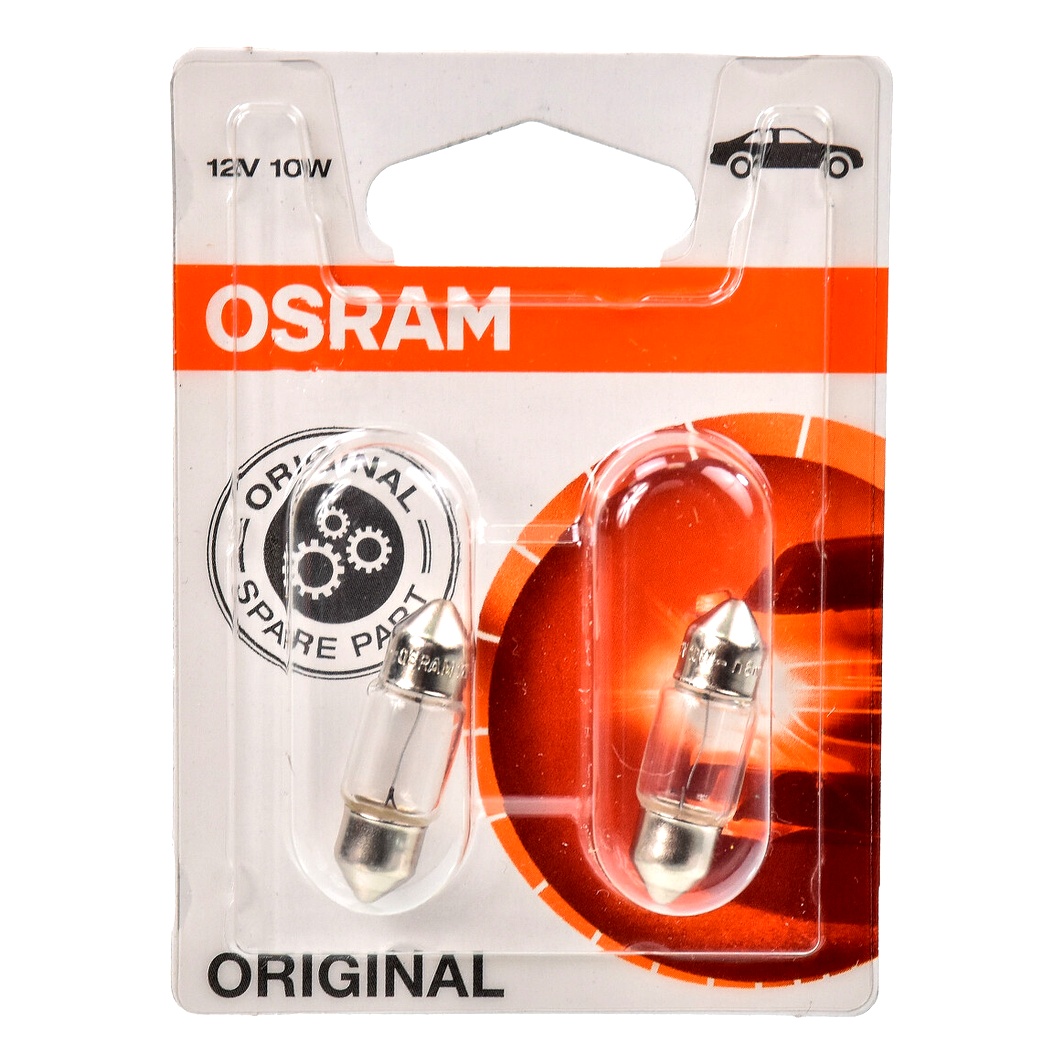 Автолампа розжарювання OSRAM Original C10W SV8.5-8 10W 12V прозора 643802B - zapix