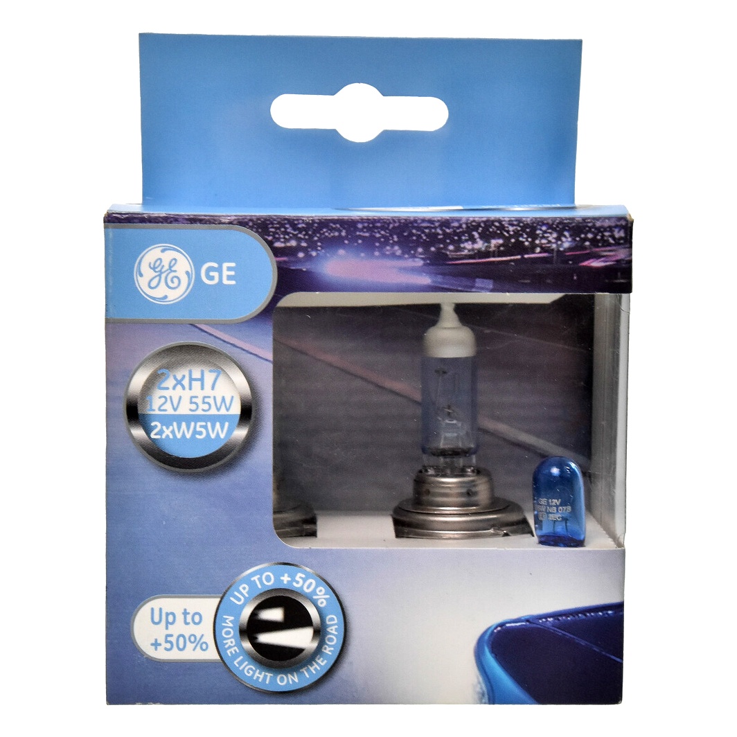 Автолампа галогенова GENERAL ELECTRIC Sportlight H7 PX26d 55W 12V світло-блакитна 58520SPU501NB4D - zapix