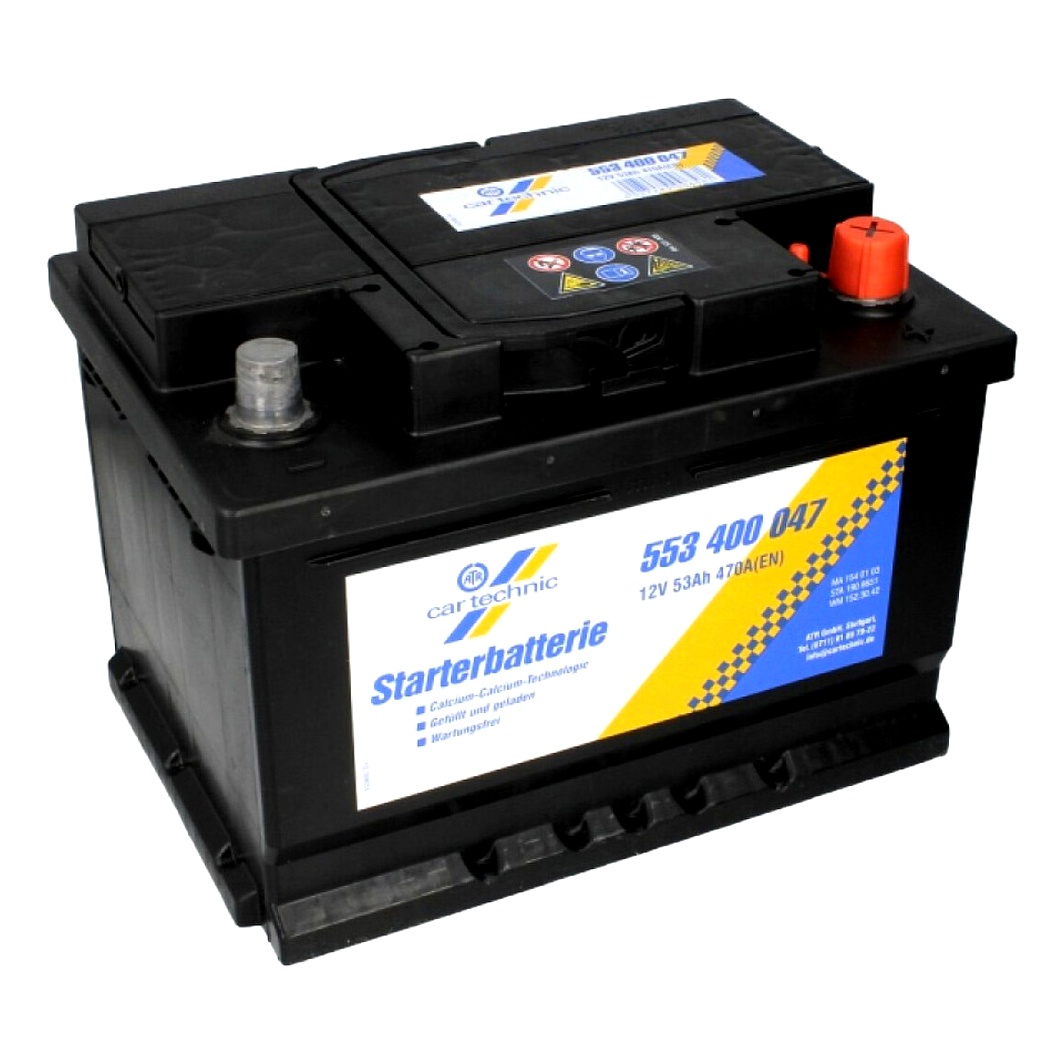 Акумулятор CARTECHNIC Standard 12V 53Ah 470A R+ CART553400047 - zapix