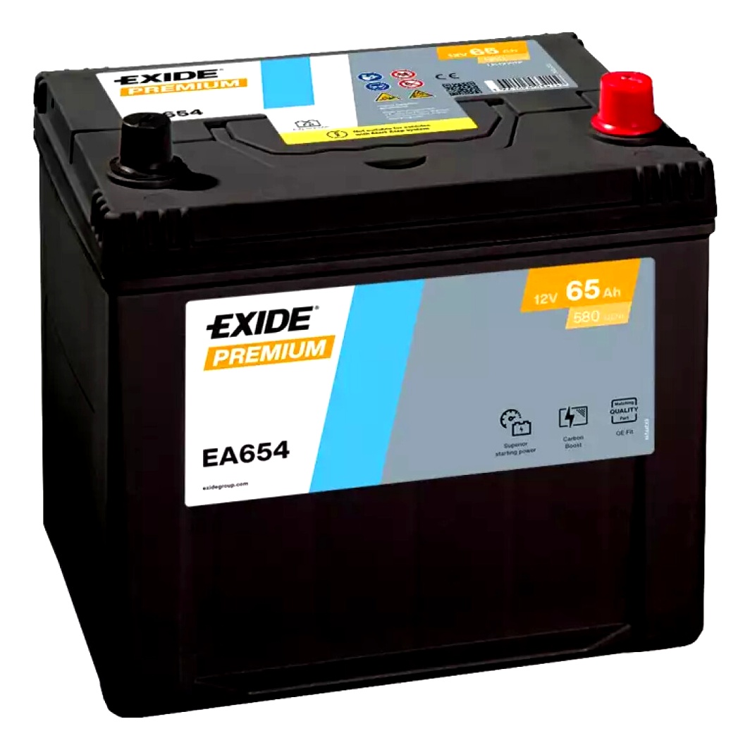 Акумулятор EXIDE Premium 12V 65Ah 580A R+ EA654 - zapix