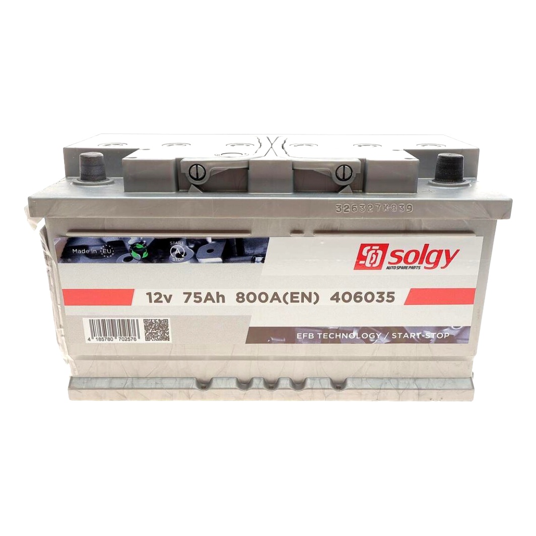 Акумулятор SOLGY 12V 75Ah 800A R+ 406035 - zapix