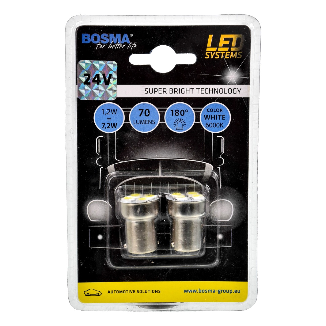 Автолампа LED (світлодіодна) BOSMA R10W BA15s 1.2W 24V 5417 - zapix