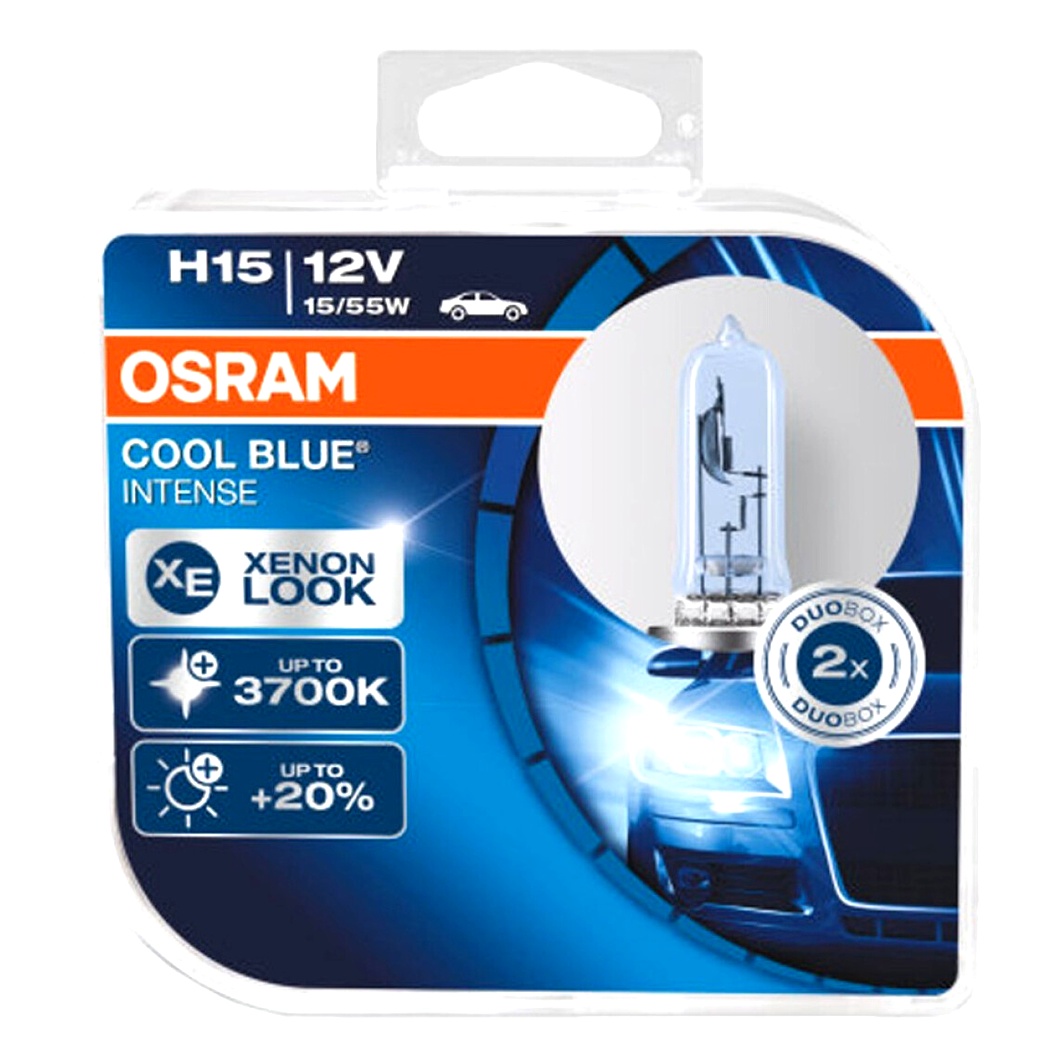 Автолампа галогенова OSRAM Cool Blue Intense H15 PGJ23T-1 15W 12V світло-блакитна 64176CBIHCBDUO - zapix