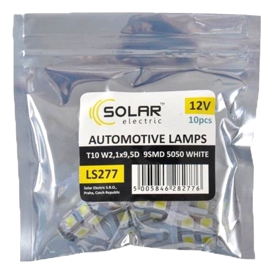 Автолампа LED (светодиодная) SOLAR T10 W2.1x9.5d 12V LS277P - zapix