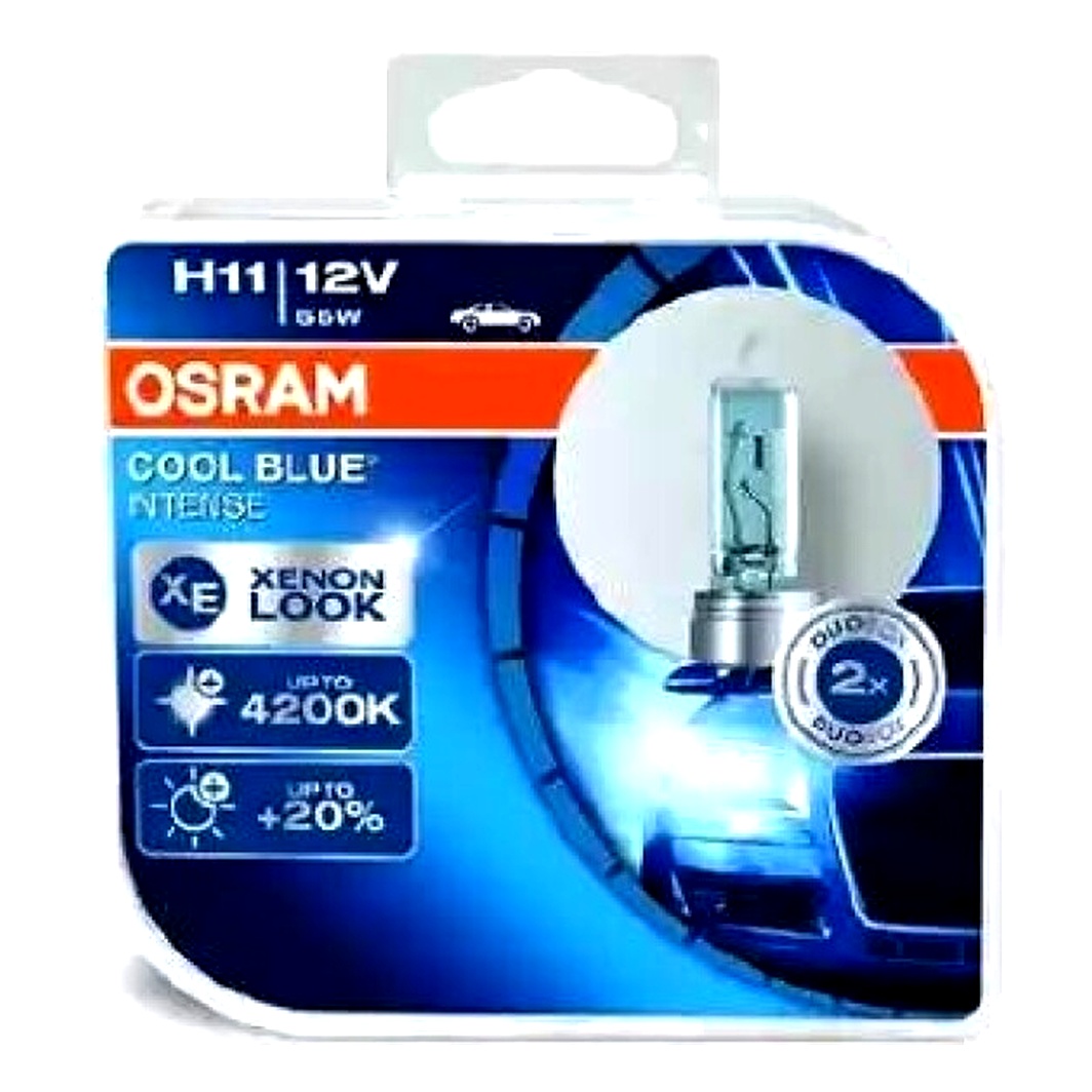 Автолампа галогеновая OSRAM Cool Blue Intense H11 PGJ19-2 55W 12V светло-голубая 64211CBIHCB - zapix