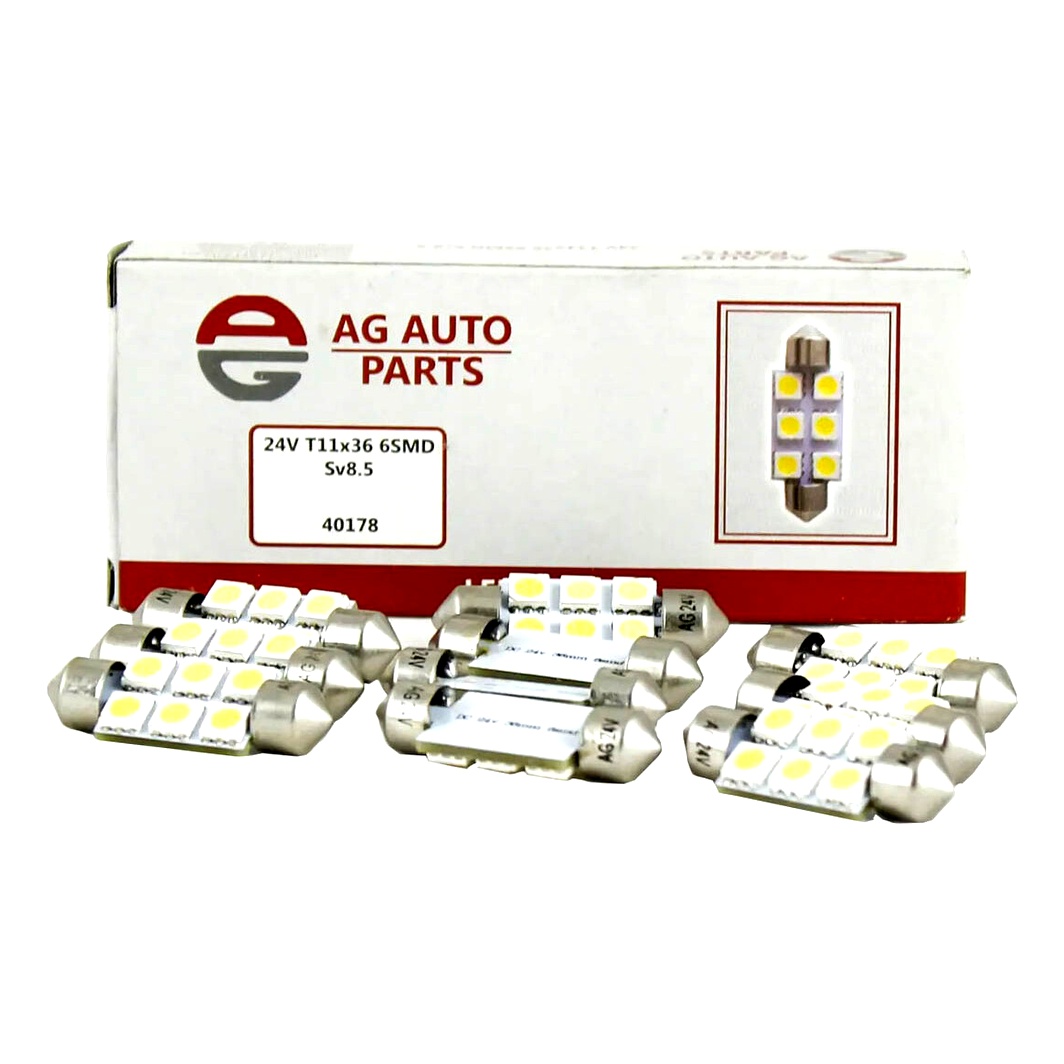 Автолампа LED (світлодіодна) AG AUTOPARTS T11x36 SV8.5 24V AG40178 - zapix