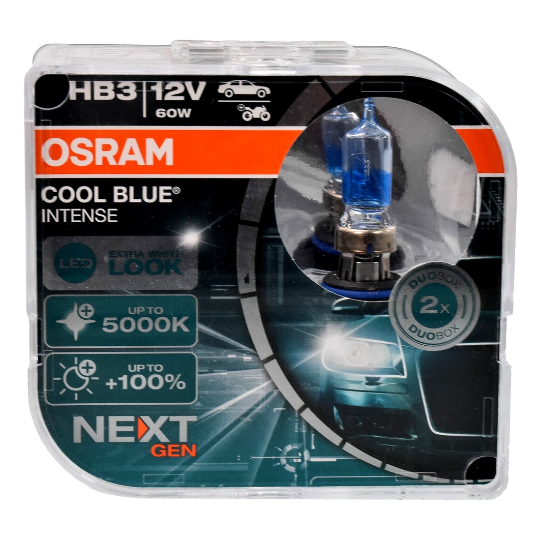 Автолампа галогенова OSRAM Cool Blue Intense (Next Gen) HB3 P20d 60W 12V прозоро-блакитна 9005CBNHCB - zapix