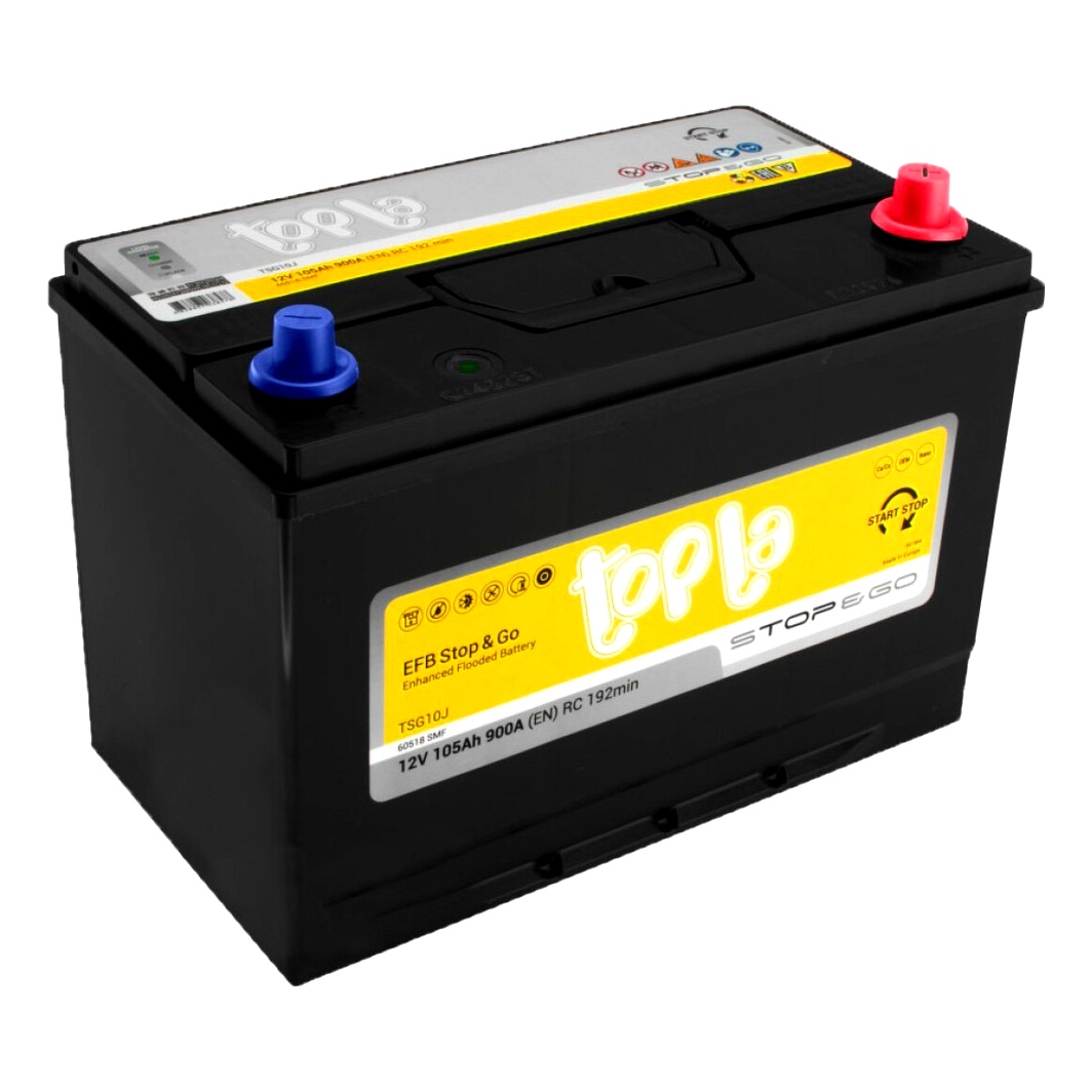 Акумулятор TOPLA EFB 12V 105Ah 900A R+ 112005 - zapix