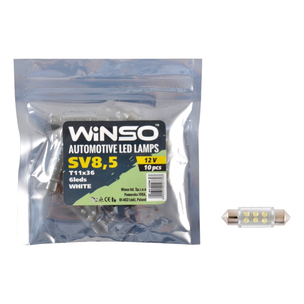 Автолампа LED (світлодіодна) WINSO SV8.5 12V 127700 - zapix