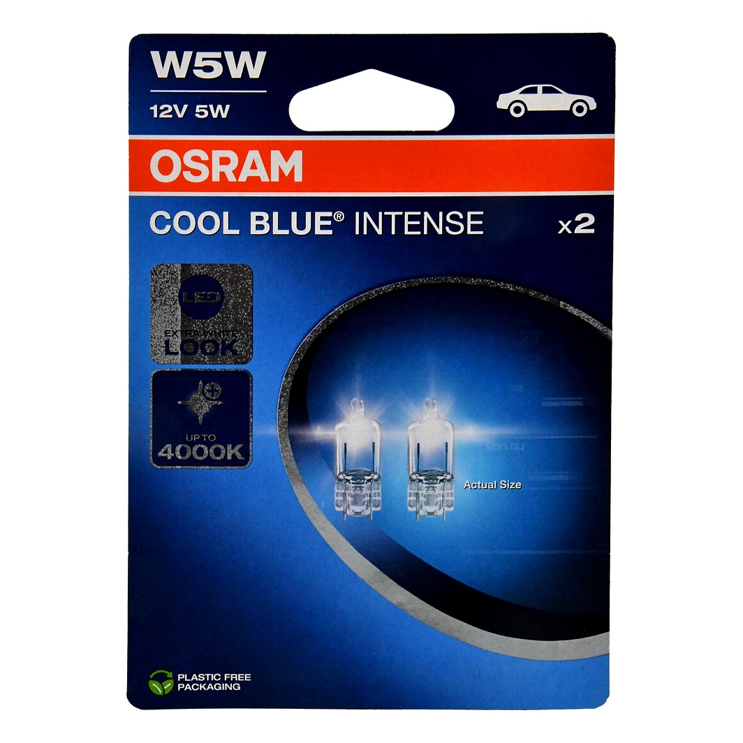 Автолампа розжарювання OSRAM Cool Blue Intense (Next Gen) W5W W2.1x9.5d 5W 12V світло-блакитна 2825CBN2BL - zapix