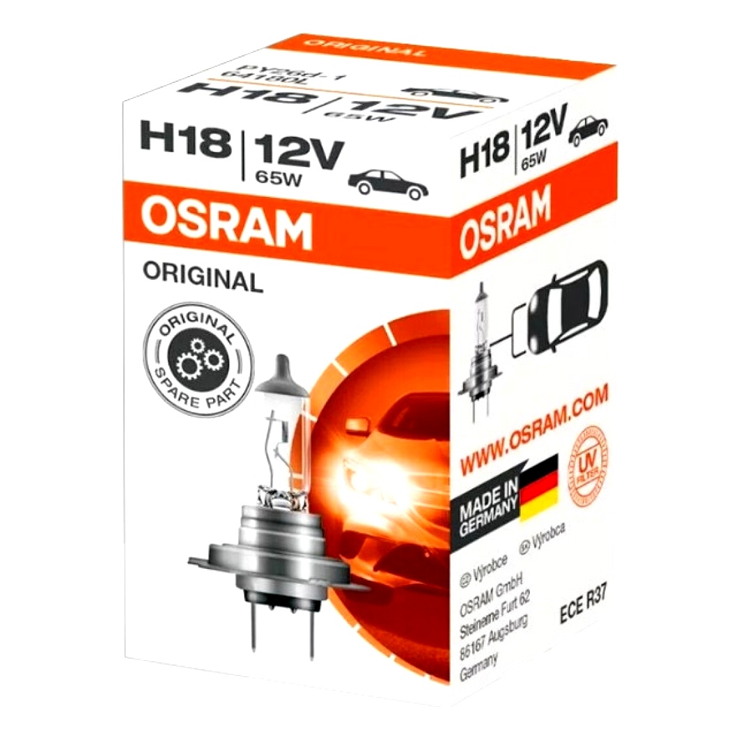 Автолампа галогенова OSRAM H18 65W 12V прозора 641801 - zapix