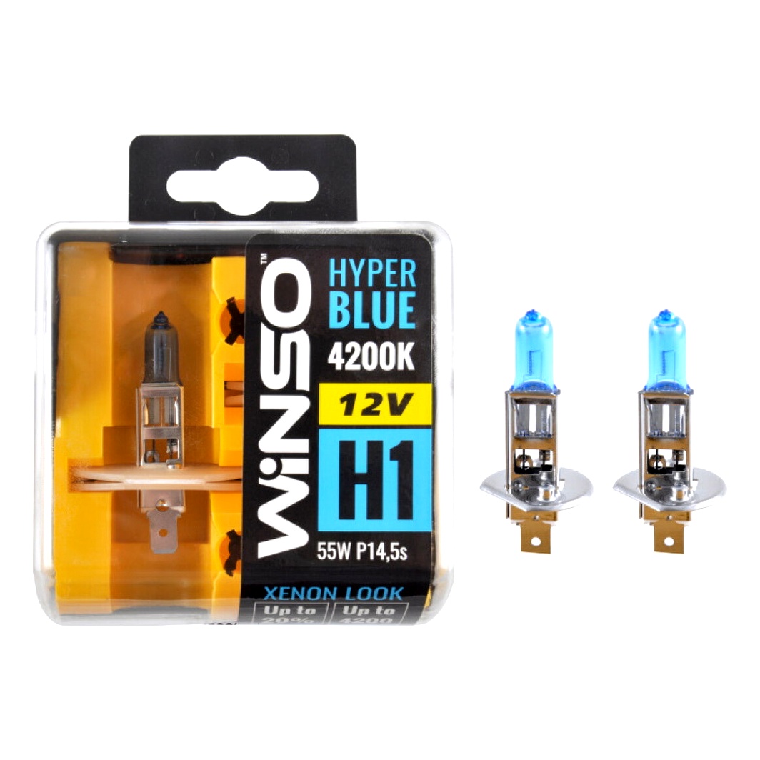 Автолампа галогенова WINSO Hyper Blue H1 P14.5s 55W 12V синя 712150 - zapix