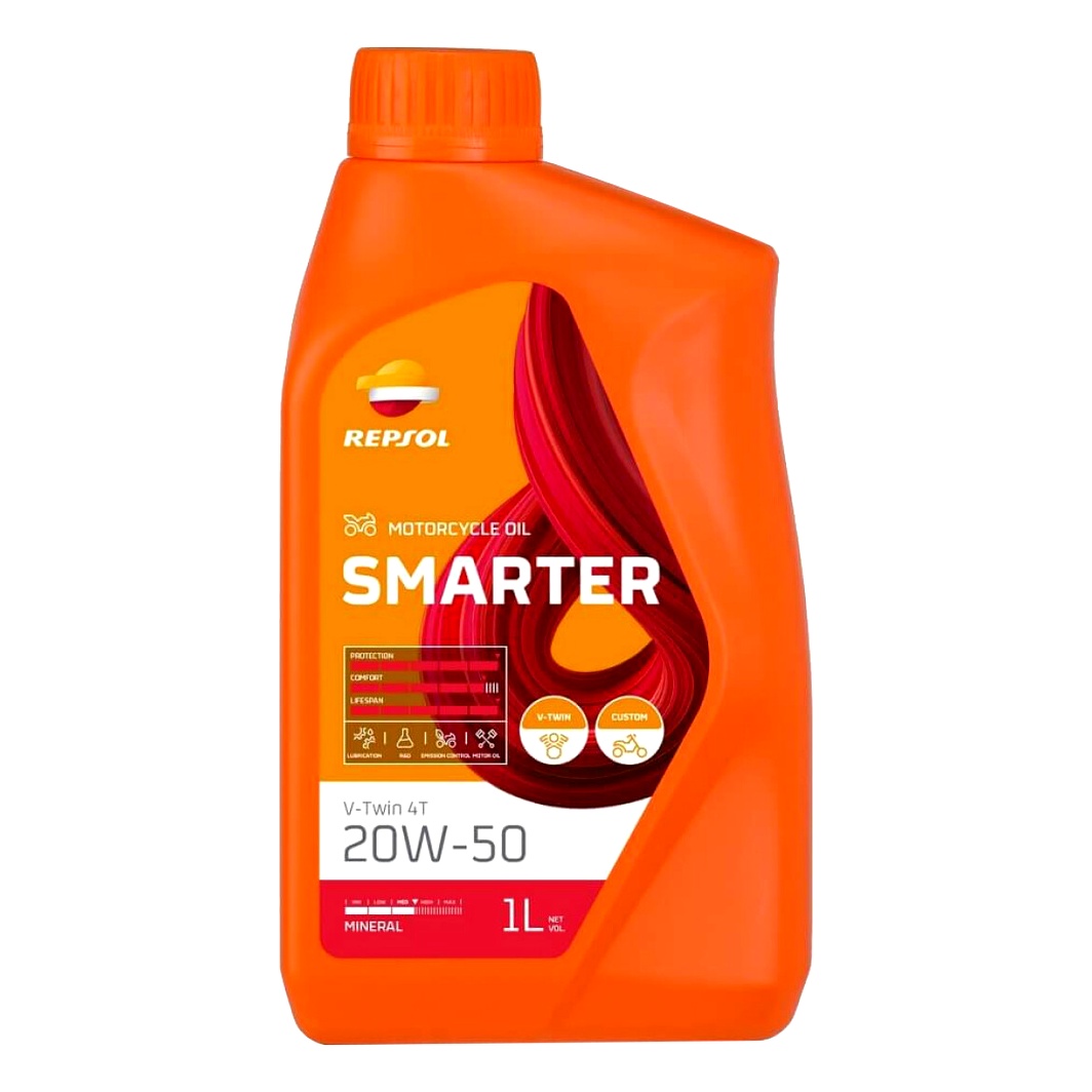 Моторное масло REPSOL Smarter V-Twin 4T 20W-50 минеральное 1 л RPP2066THC - zapix