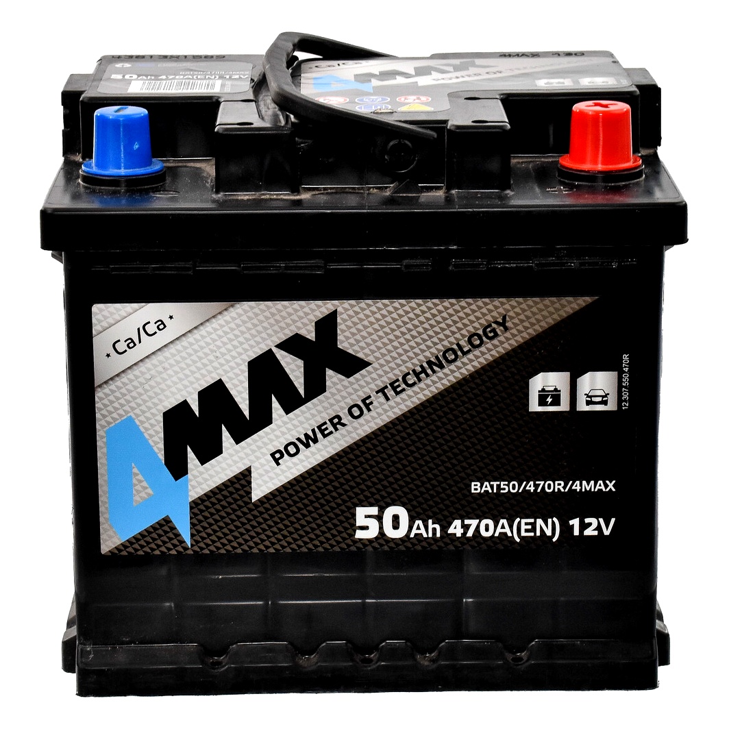 Акумулятор 4MAX 12V 50Ah 470A R+ BAT50470R4MAX - zapix