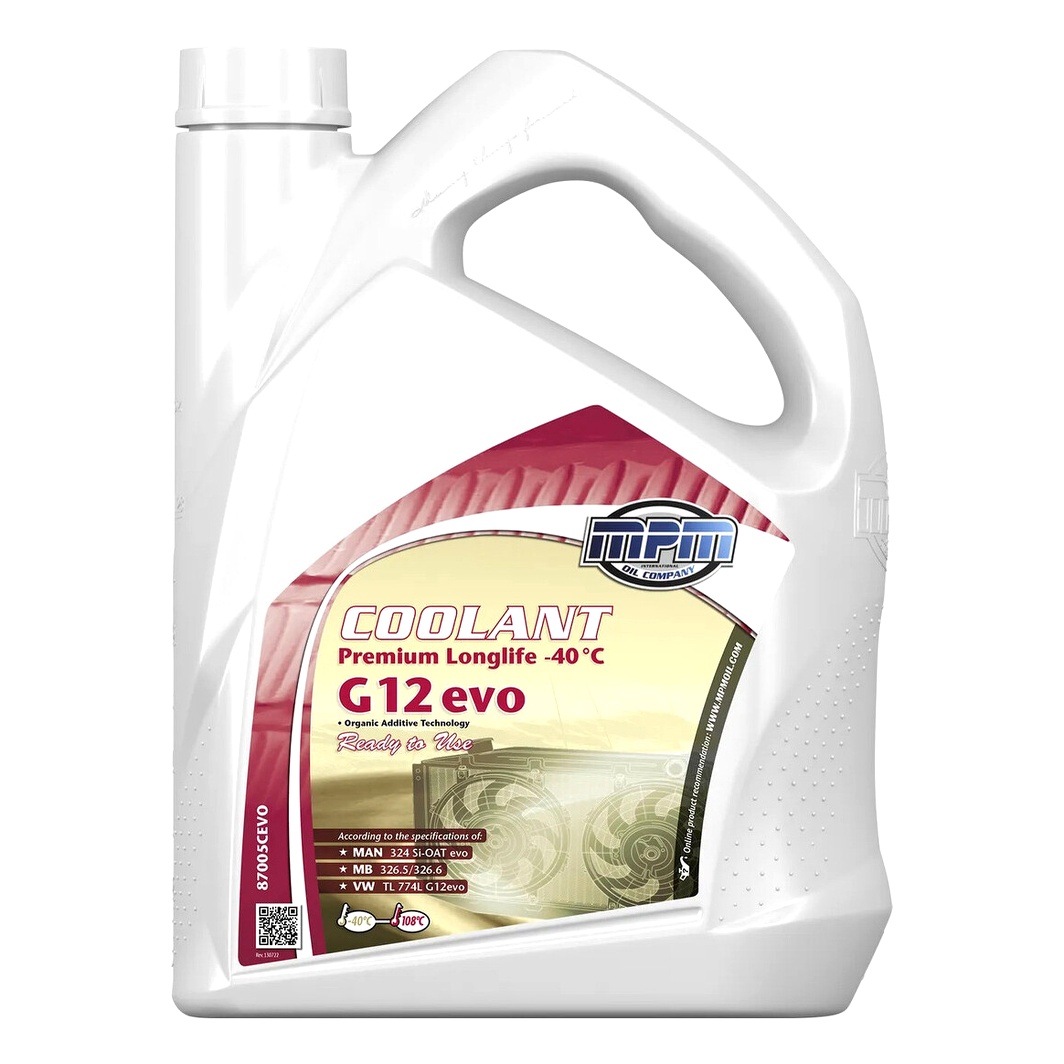 Готовый антифриз MPM Premium Long Life красный G12 evo -40 °C 5 л (87005CEVO) - zapix