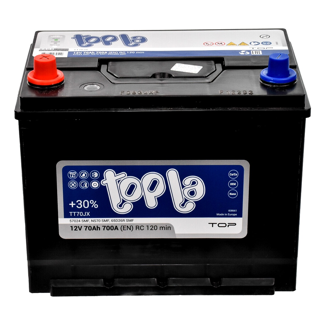 Акумулятор TOPLA Top JIS 12V 70Ah 700A L+ 118970 - zapix