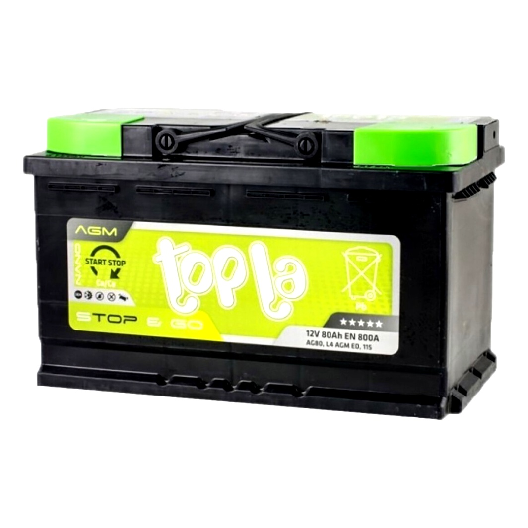 Акумулятор TOPLA AGM Start Stop 12V 80Ah 800A R+ 114080 - zapix