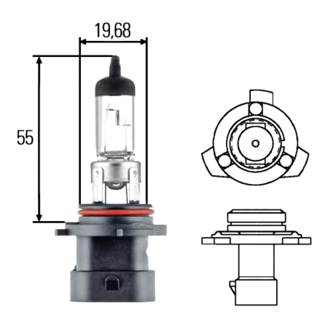 Автолампа галогенова HELLA Standard HB4A P22d 51W 12V прозора 8GH005636201 - zapix