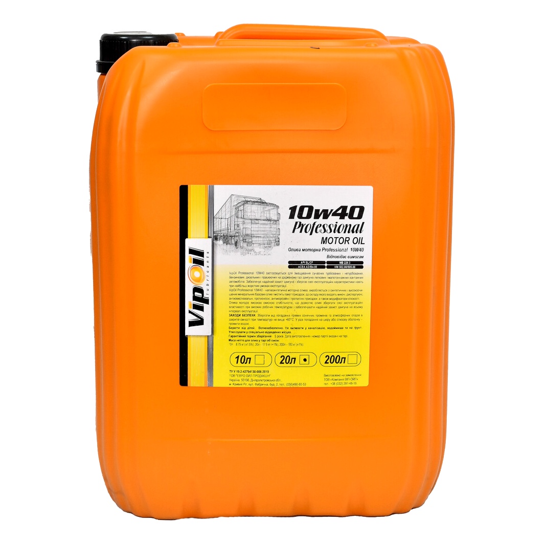 Моторное масло VIPOIL Professional 10W-40 20 л (162830) - zapix