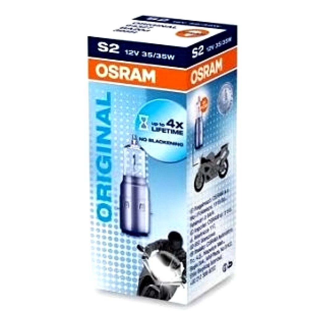 Автолампа галогенова OSRAM S2 BA20d 35W 12V прозора 64327 - zapix