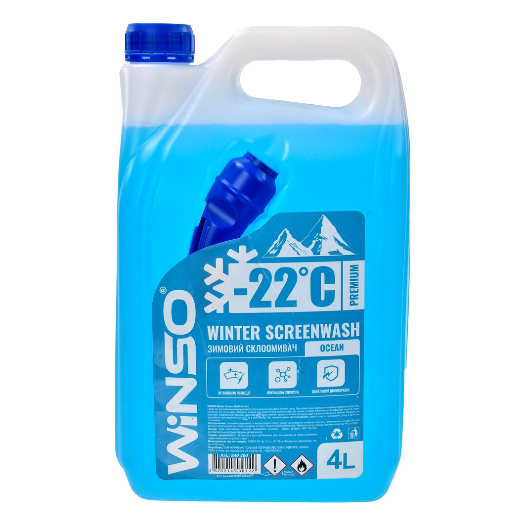 Омивач скла готовий зимовий -22°С WINSO Winter Screenwash океан 4 л 840400 - zapix