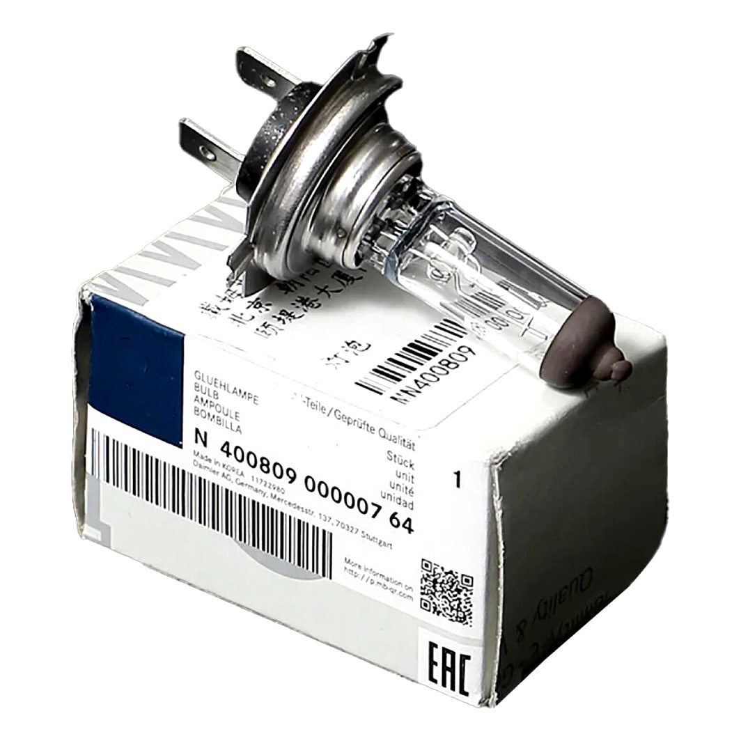 Автолампа галогенова MERCEDES-BENZ / SMART H7 PX26d 55W 12V прозора N40080900000764 - zapix
