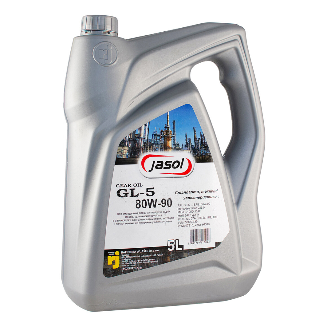 Трансмиссионное масло JASOL Gear Oil GL-5 80W-90 5 л 325058 - zapix
