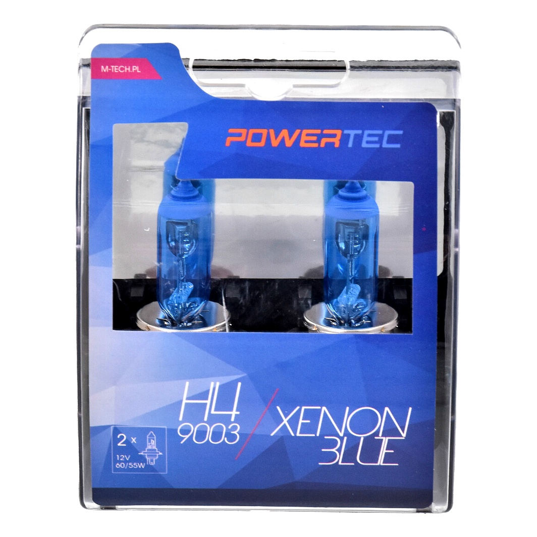 Автолампа галогеновая M-TECH Xenon Blue H4 P43t 60W 12V темно-голубая PTZXB4DUO - zapix