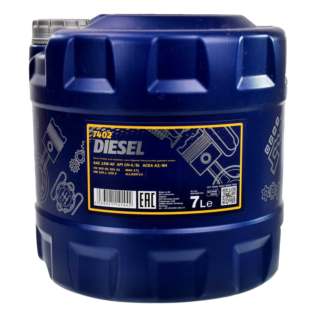 Моторна олива MANNOL Diesel 15W-40 7 л (MN74027) - zapix