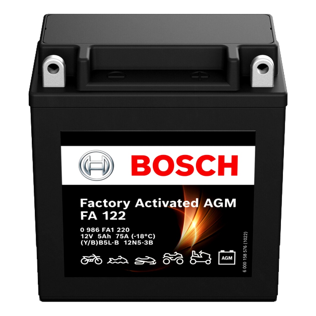 Акумулятор BOSCH Factory Activated AGM 12V 5Ah 75A R+ 0986FA1220 - zapix