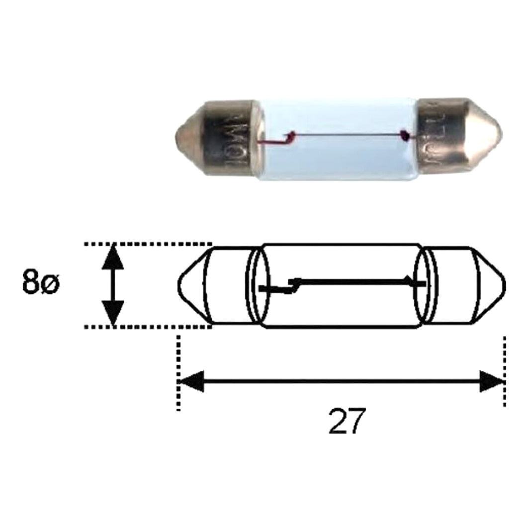 Автолампа розжарювання MAGNETI MARELLI C3W SV7-8 3W 12V прозора 009417100000 - zapix