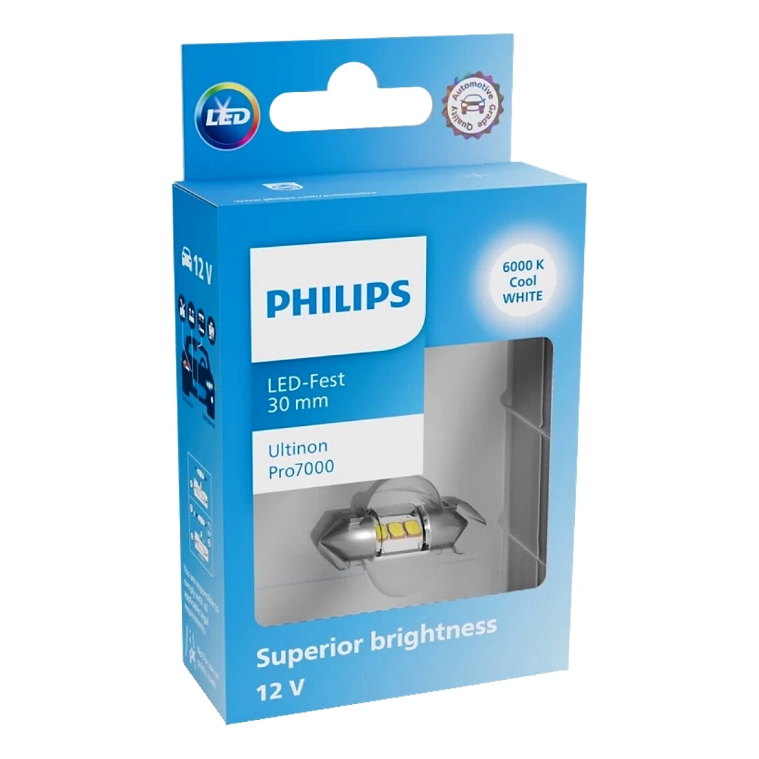 Автолампа LED (світлодіодна) PHILIPS Ultinon Pro7000 C5W SV8.5 1W 12V 11860CU70X1 - zapix