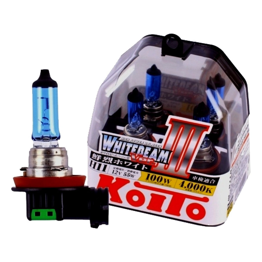 Автолампа галогенова KOITO WhiteBeam ver. III H11 PGJ19-2 55W 12V прозоро-блакитна P0750W - zapix