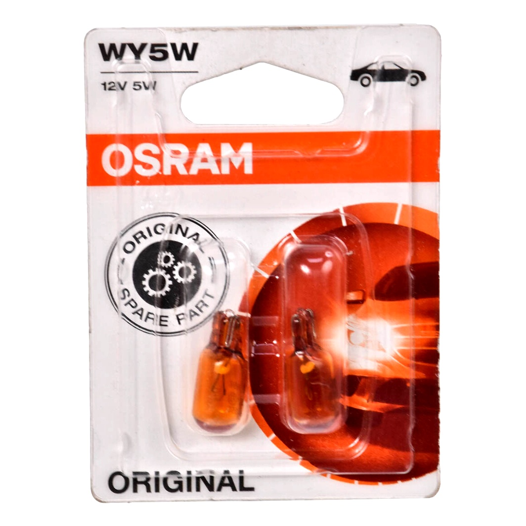 Автолампа накала OSRAM Original WY5W W2.1x9.5d 5W 12V оранжевая 2827NA02B - zapix