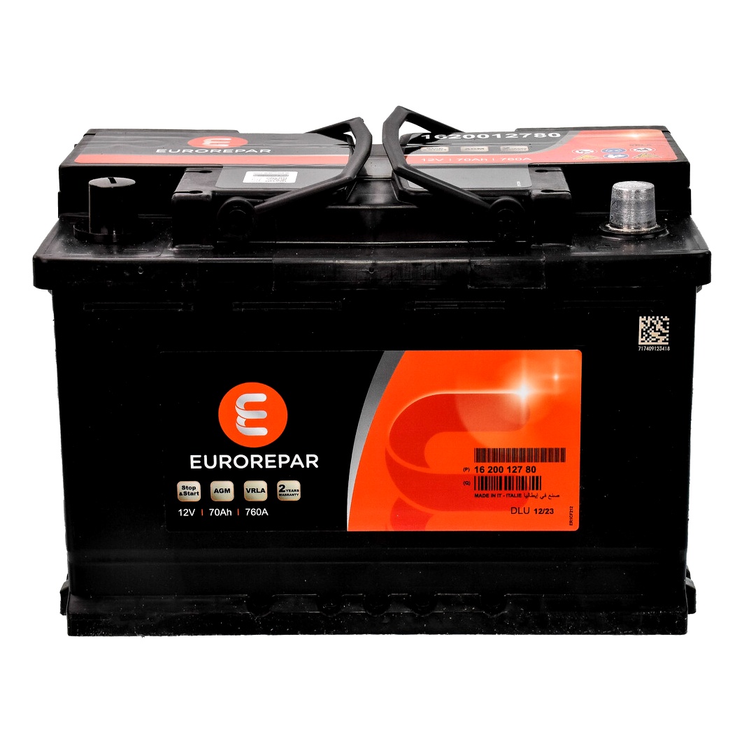 Акумулятор EUROREPAR AGM Start Stop 12V 70Ah 760A R+ 1620012780 - zapix