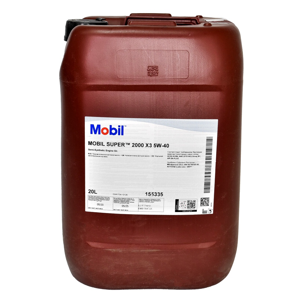 Моторна олива MOBIL Super 2000 X3 5W-40 20 л (155335) - zapix