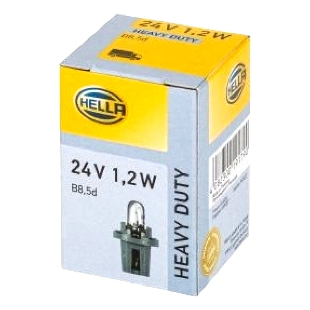 Автолампа розжарювання HELLA B8.5d 1.2W 24V прозора 8GA007997071 - zapix