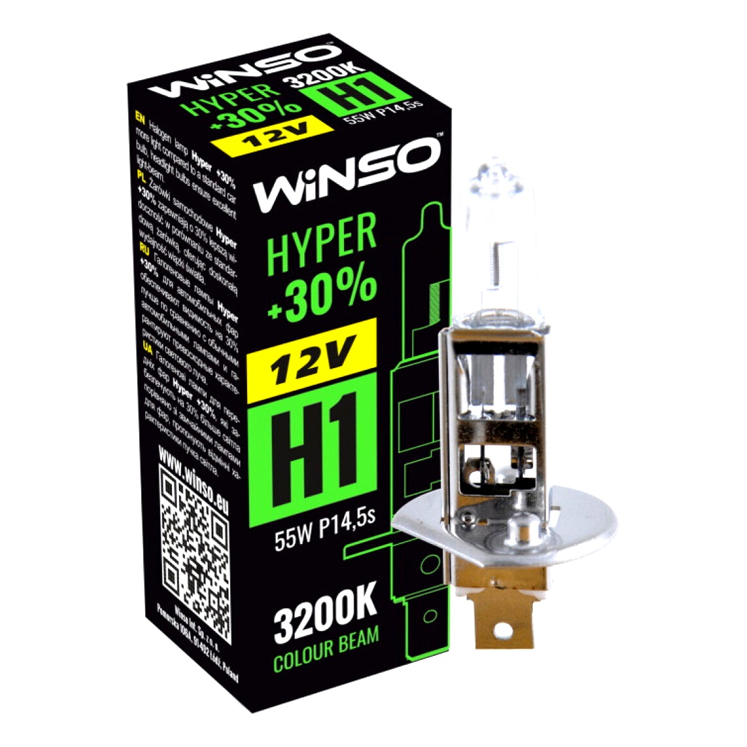 Автолампа галогенова WINSO H1 P14.5s 55W 12V 712100 - zapix