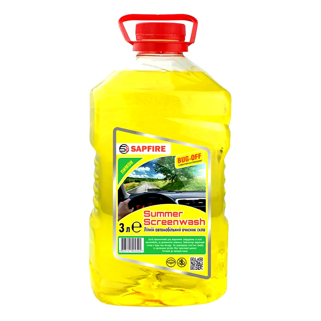 Омивач скла готовий літній SAPFIRE Summer Screen Wash лимон 3 л 400502 - zapix