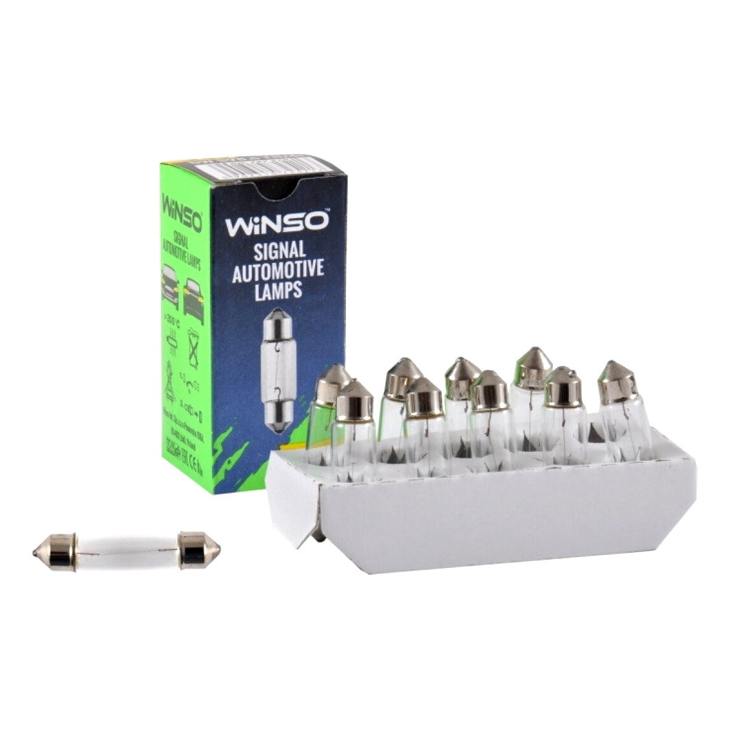 Автолампа накала WINSO C5W SV8.5 5W 24V прозрачная 725210 - zapix