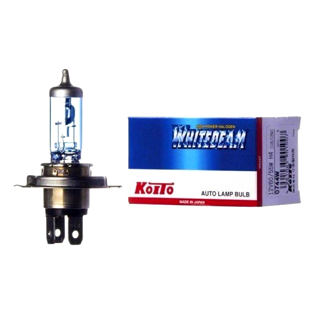 Автолампа галогеновая KOITO Whitebeam H4 P43t-38 55W 12V прозрачно-голубая 0744W - zapix
