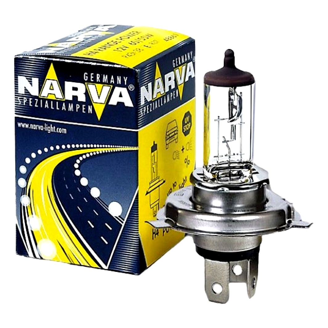 Автолампа галогенова NARVA H4 P45t 55W 12V прозора 488841 - zapix