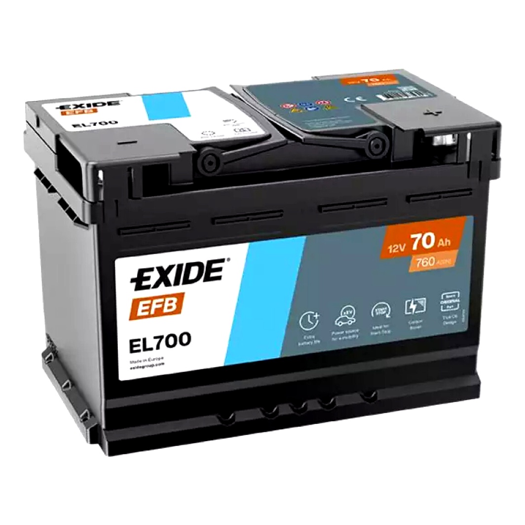 Акумулятор EXIDE EFB 12V 70Ah 760A R+ EL700 - zapix