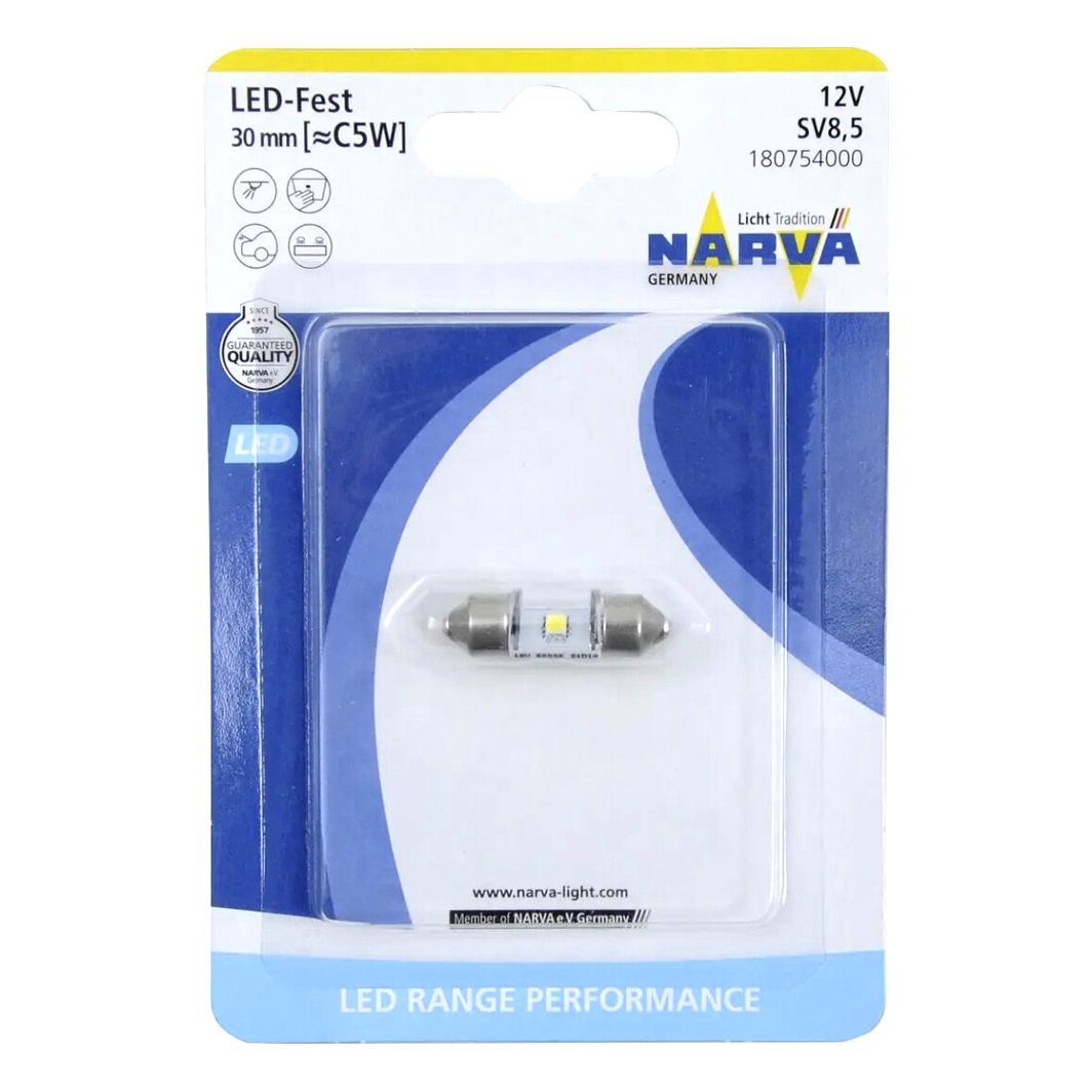 Автолампа LED (світлодіодна) NARVA Range Performance LED C5W SV8.5 5W 12V прозора 1807501B - zapix