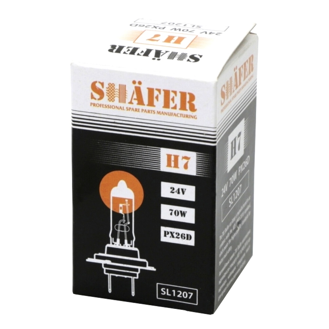 Автолампа галогенова SHAFER H7 PX26d 70W 24V прозора SL1207 - zapix