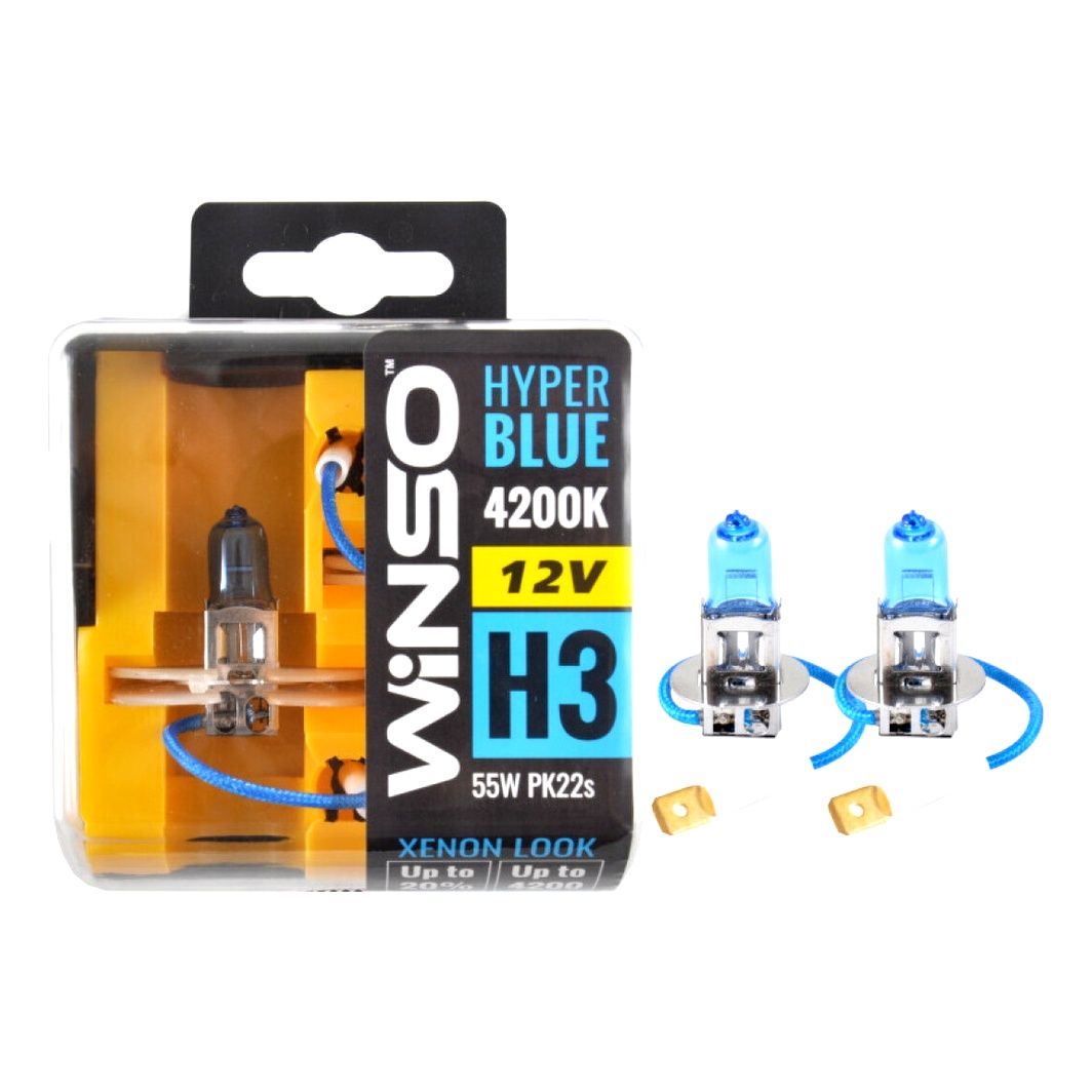Автолампа галогеновая WINSO Hyper Blue H3 PK22s 55W 12V синяя 712350 - zapix