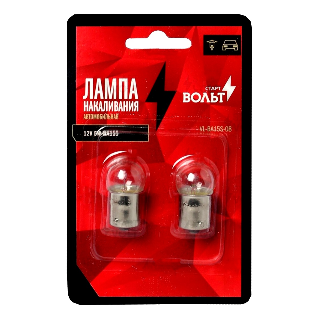 Автолампа розжарювання STARTVOLT R5W BA15s 5W 12V прозора VLBA15S08 - zapix